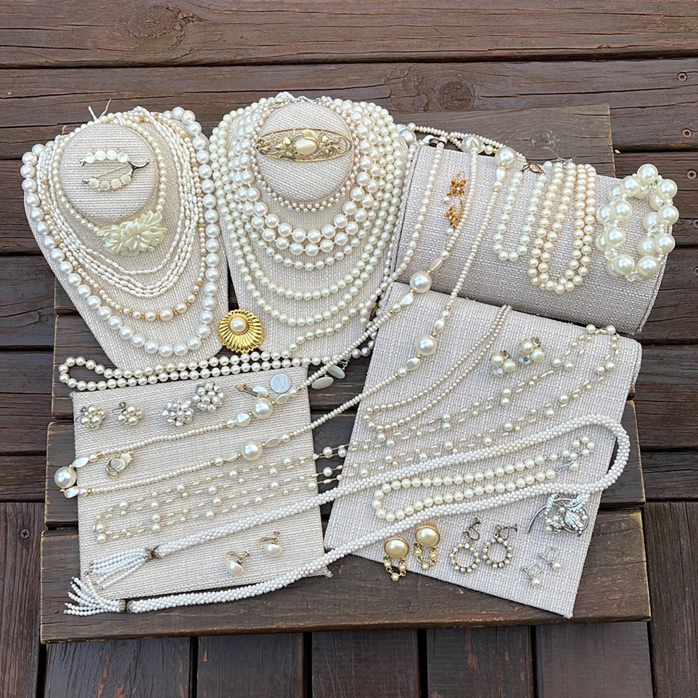 Vintage Lot of Faux Pearl Jewelry Lot B